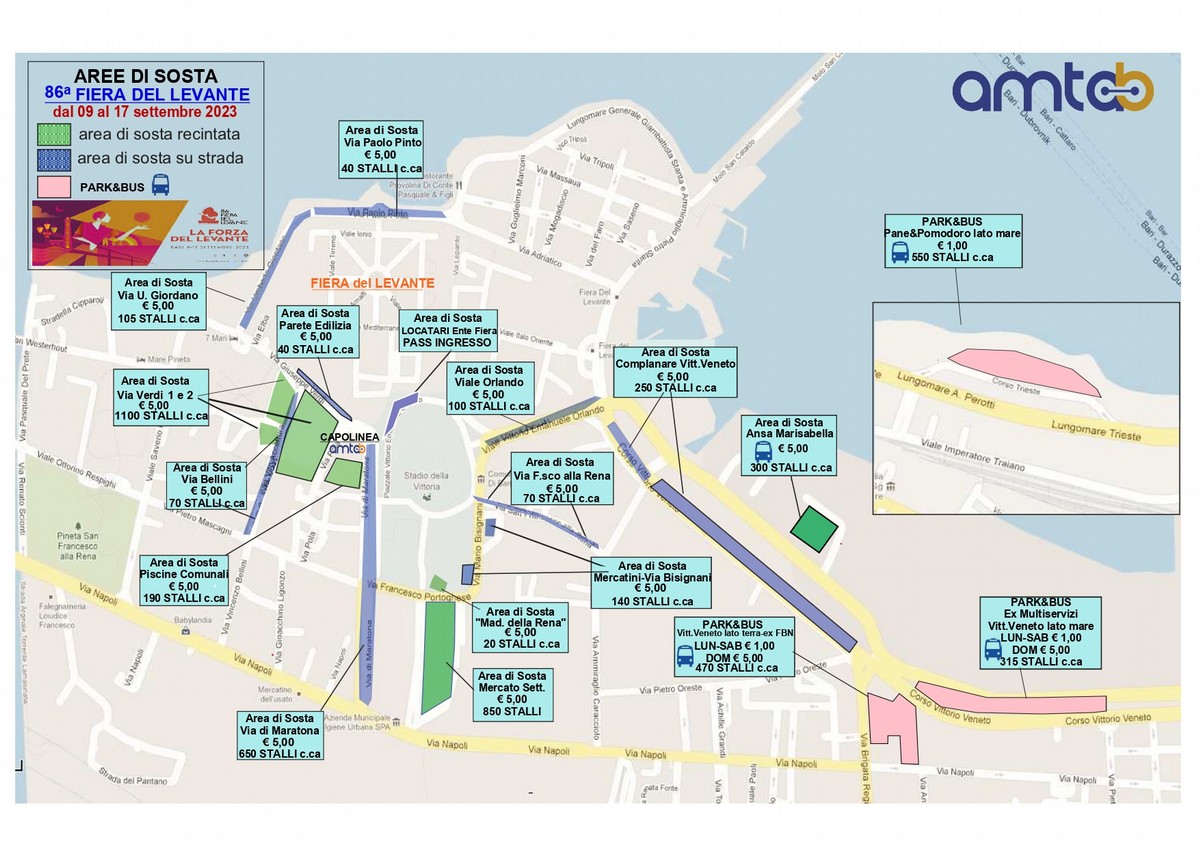 edizione della Fiera del Levante mappa aree di sosta page