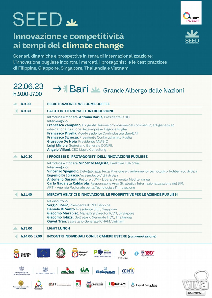 domani il vicesindaco Eugenio Di Sciascio all evento SEED locandina