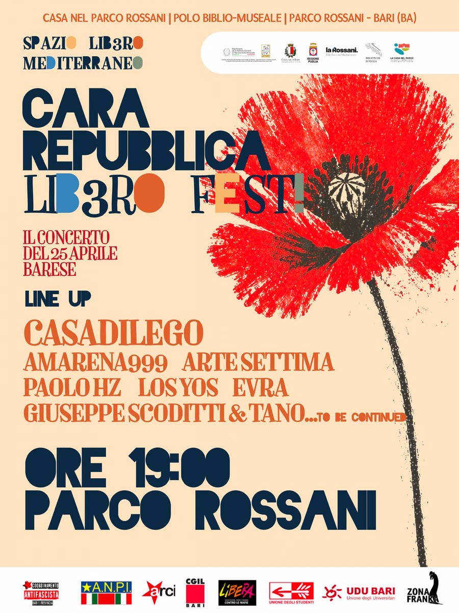 Il aprile giornata di festa e lotta promossa dal Coordinamento antifascista di Bari corteo mostra fotografica e concerto al Parco Rossani