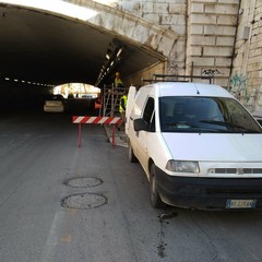 nuovo impianto di illuminazione del sottovia Quintino Sella lavori in corso