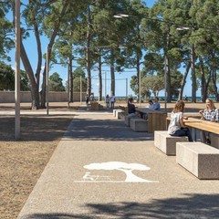 Bari Costa sud stamattina la consegna del cantiere del Lotto tavoli per la socialit render JPG