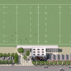 al via il cantiere per il nuovo stadio del rugby e del football americano a Catino render