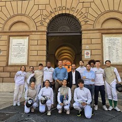 Esibizione di scherma in sala ex Tesoreria
