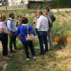 oggi il sopralluogo dellass galasso sul cantiere del giardino Manzari a Ceglie
