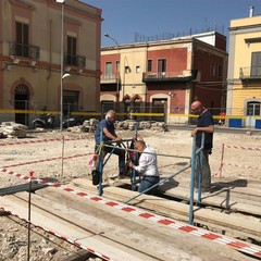cantiere piazza diaz a ceglie del campo sopralluogo allinterno della cisterna