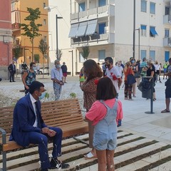 stamattina il sindaco Decaro in piazza Disfida di Barletta al termine dei lavori di riqualificazione