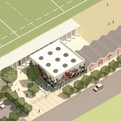 Il prospetto del nuovo stadio