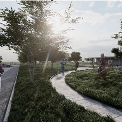 presentato il progetto di riqualificazione di Sata Rita render spazi esterni mercato
