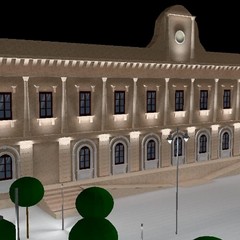 render impianto di illuminazione e sistema di videosorveglianza in piazza Risorgimento