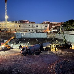 parcheggio interrato ex Rossani lavorazioni per l esecuzione della platea di fondazione del piano