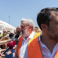 Il sopralluogo di Salvini sul cantiere della Bari-Noicattaro