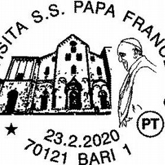 Lo speciale annullo filatelico per il Papa a Bari
