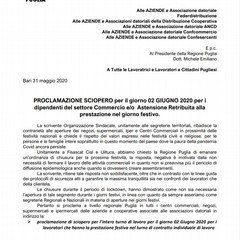 La lettera di Filcams