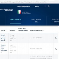 Le date disponibili per le prenotazioni online della carta di identit