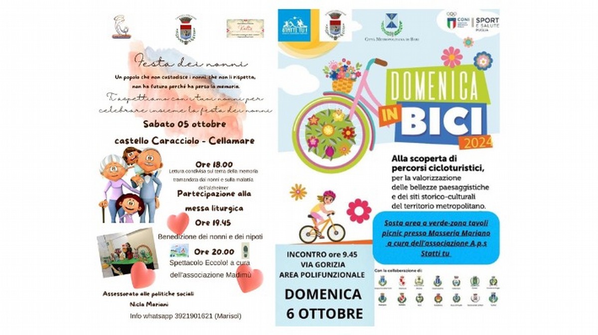festa dei nonni e domenica in bici Cellamare e ottobre