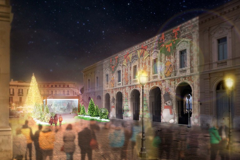 Natale a Bari render allestimento piazza ferrarese