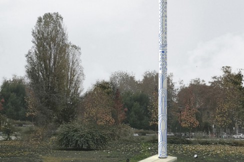 giunta approva installazione fontana monumento nel parco della ex rossani in memoria del prof Maggiore render