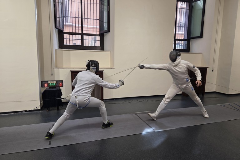 Esibizione di scherma in sala ex Tesoreria