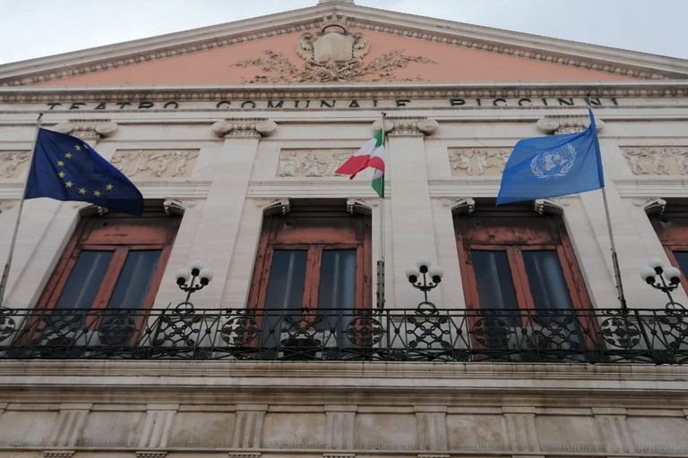 Bandiera Onu Palazzo di Citt