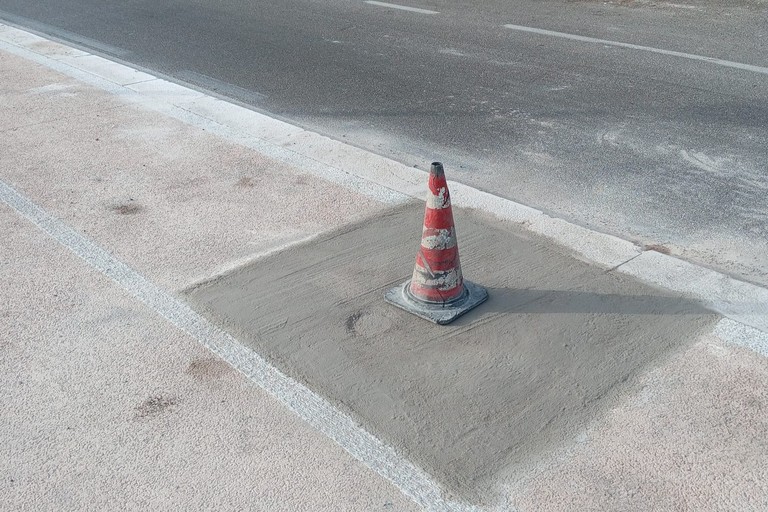Ripristino pista ciclabile. <span>Foto Comune di Bari </span>