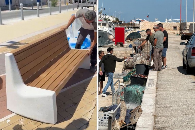 Nuove panchine sul waterfront di Santo Spirito