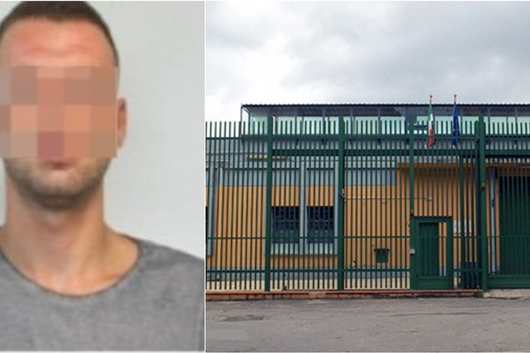 Il carcere di Palmi e, nel riquadro, Marino Massari