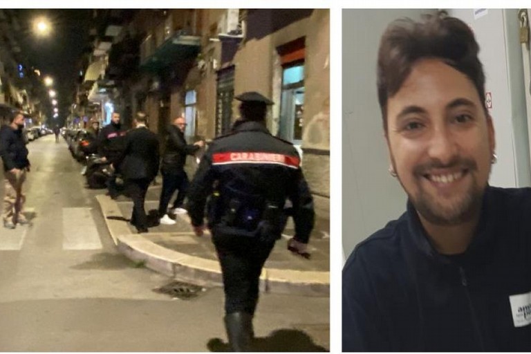 I rilievi dei Carabinieri e, nel riquadro, Amleto Magellano