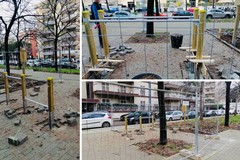 Lavori in corso per la nuova area fitness in viale Kennedy a Bari Poggiofranco