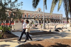 Proseguono i lavori in piazza Aldo Moro di Bari: il sopralluogo di Leccese