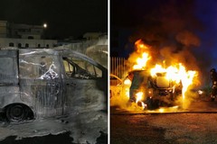 Notte di incendi nel barese: furgone in fiamme a Valenzano e tre auto a fuoco a Japigia