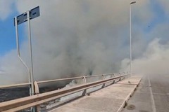 Incendio al canalone di Bari San Girolamo: via Napoli invasa dal fumo