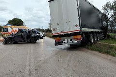 Stamattina incidente stradale auto-tir sulla provinciale Palese-Bitonto