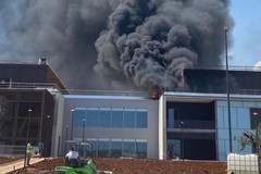 Incendio nel cantiere del nuovo ospedale di Monopoli-Fasano