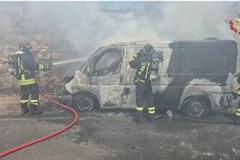 Incendio di un furgone portavalori a San Giorgio