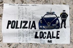 Un disegno per ringraziare la polizia locale di Bari