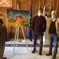 L'artista Fernando Capobianco dona una quadro alla città di Bari