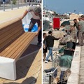 Santo Spirito, al via l’installazione delle nuove panchine sul waterfront. Il sopralluogo di Leccese