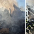 Bari, furgone per il trasporto di farmaci in fiamme in via De Blasio