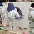 Memoria e sport al Giardino Morvillo di Bari: proseguono i lavori del 43° murale di Retake