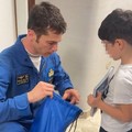 I piloti delle Frecce Tricolori all'Ospedale  "Giovanni XXIII " di Bari - VIDEO