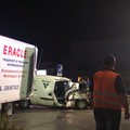 Bari, tir contro furgone, incidente al San Paolo