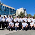 Vigili urbani di Bari in servizio a Lecce per il Giro d'Italia