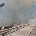 Incendio al canalone di Bari San Girolamo: via Napoli invasa dal fumo