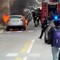 Auto in fiamme tra via Melo e via Caduti di via Fani: il video