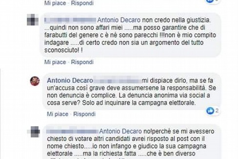 Il post su facebook