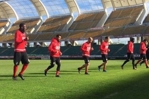 L'allenamento a porte chiuse. <span>Foto FC Bari 1908</span>