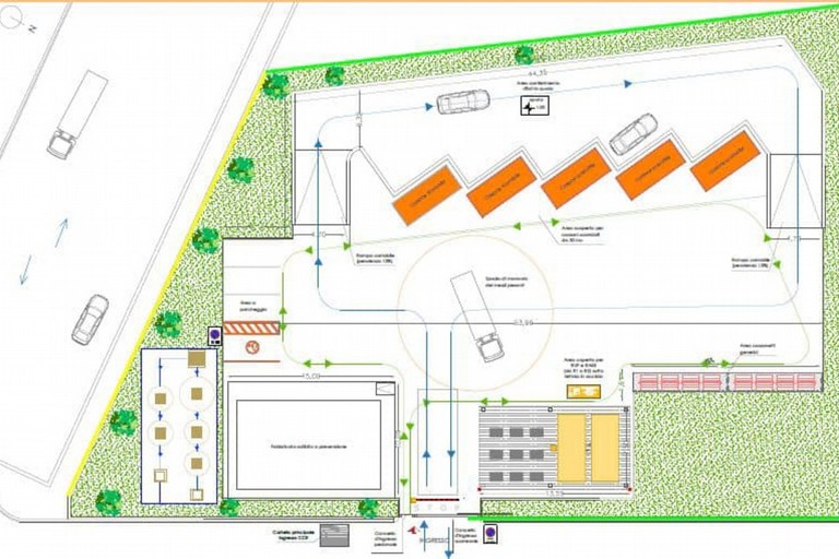 Il progetto del centro raccolta di Valenzano