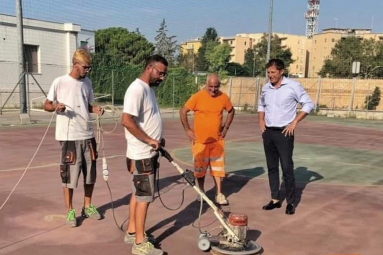 Lavori campo piazza San Francesco