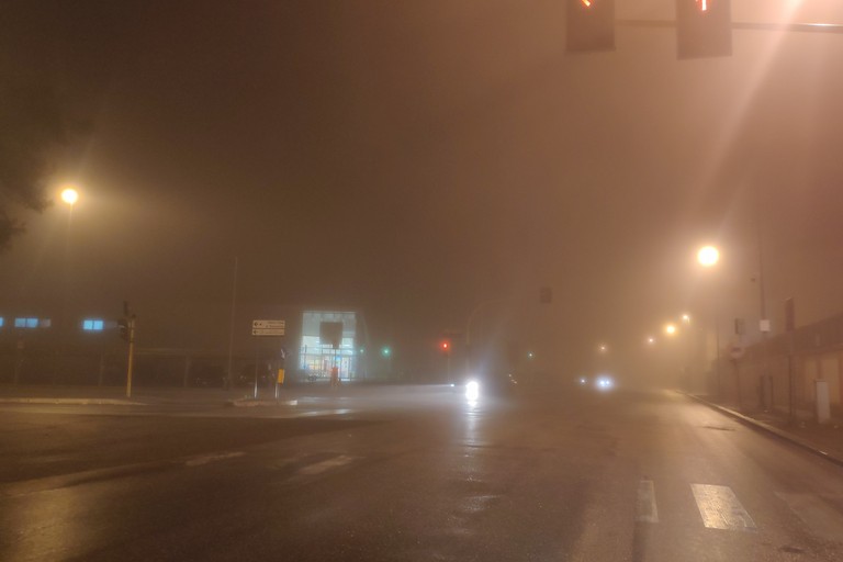 Bari avvolta dalla nebbia