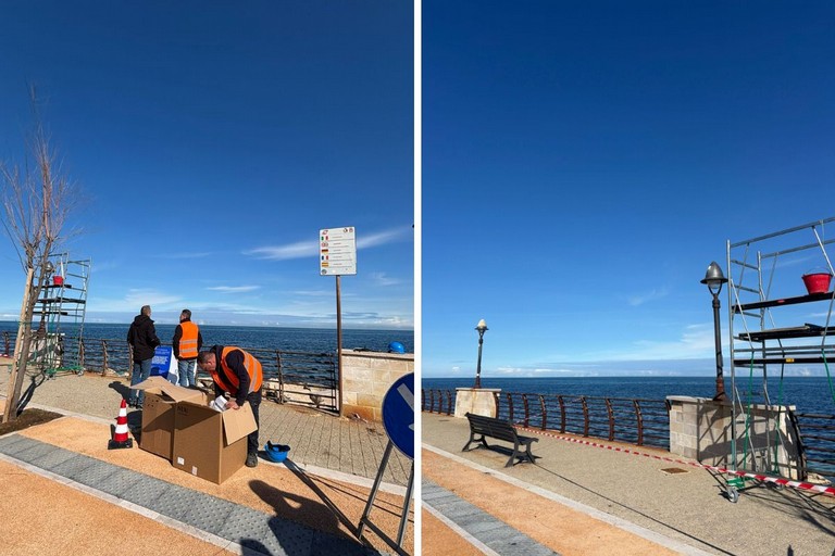 Lavori al lungomare bari palese